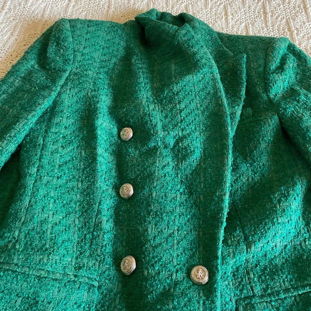 ZARA BUTTON TEXTURED WEAVE BLAZER - Picture 10 of 16